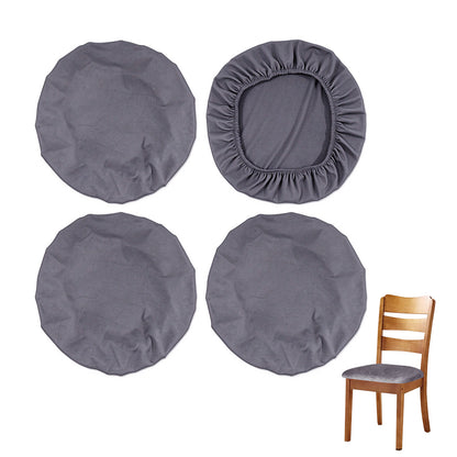 4 Piece Stretch Removable Dining Chair Seat Cushion Slipcovers - Grey