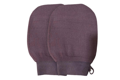 2Pcs 100% Viscose Exfoliating Gloves Moroccan Body Scrub Bath Wash Mitts-Brown