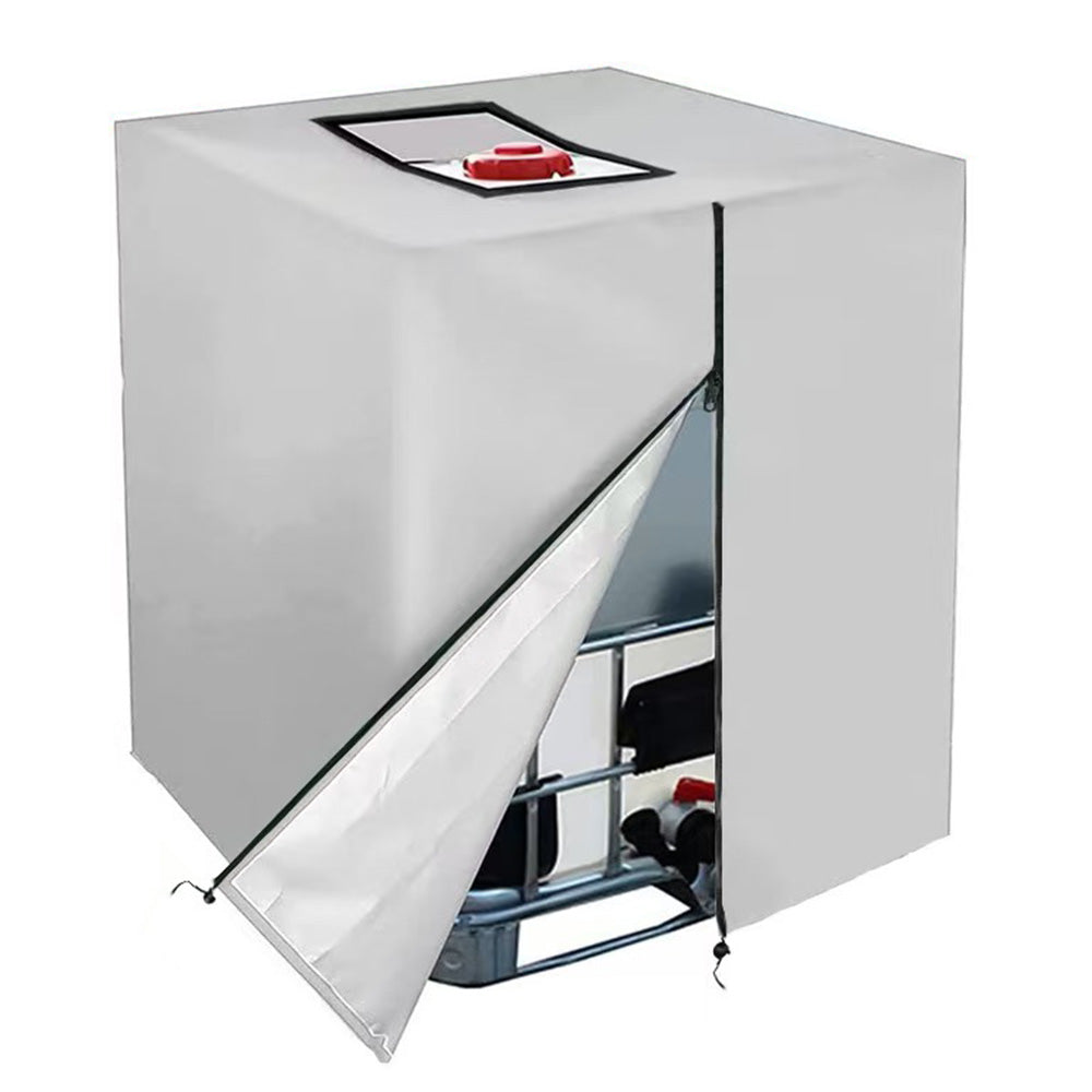 420D Oxford Fabric Cover for 1000L IBC Water Tank with Zipper - Silver