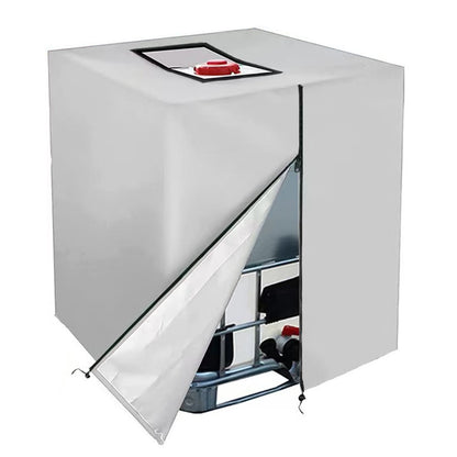 420D Oxford Fabric Cover for 1000L IBC Water Tank with Zipper - Silver