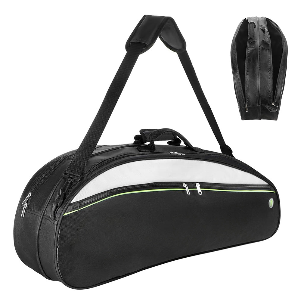 Badminton Bag for 4 to 6 Rackets with Shoe Compartment - Black