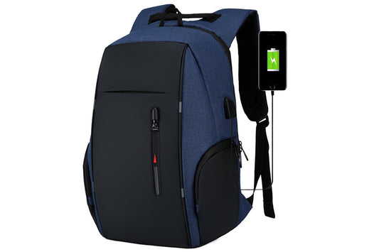 Travel Laptop Backpack with USB Port School Bookbag Fits 15.6 Inch Laptop-Blue