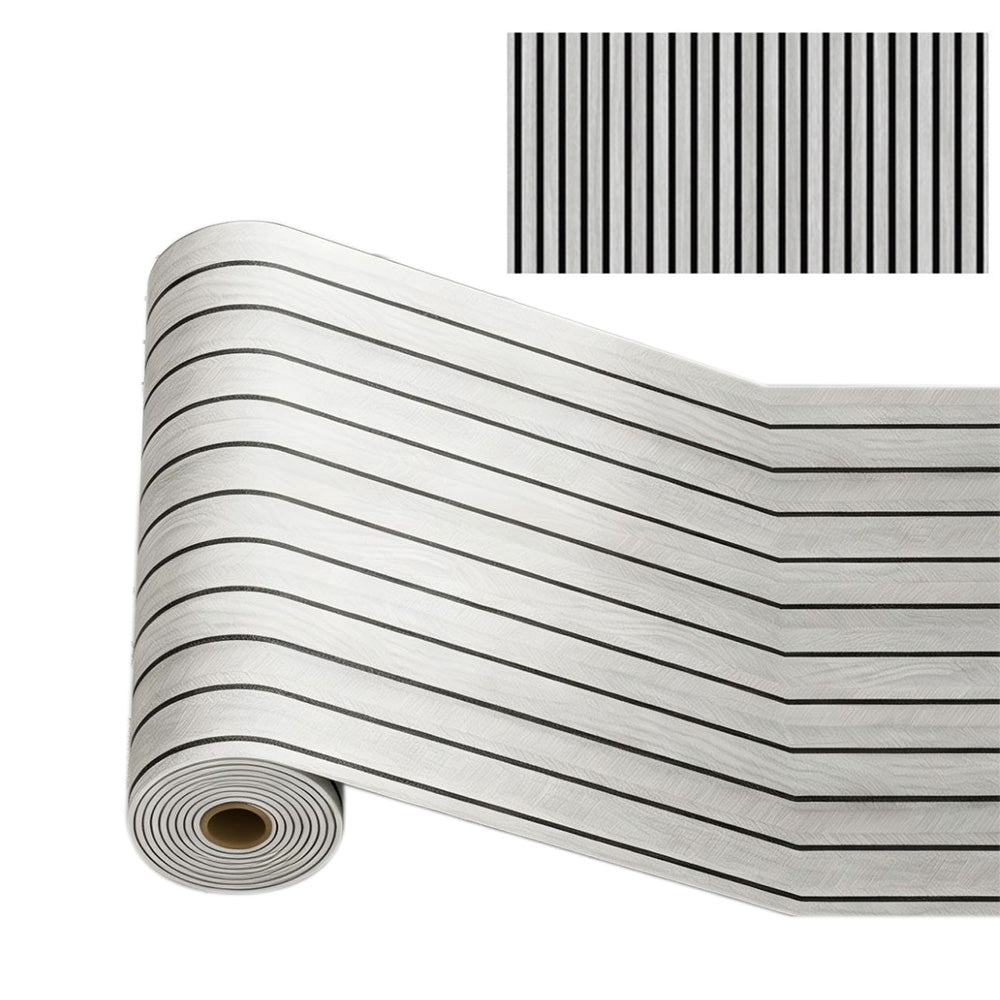 Self Adhesive PVC Slat Wall Panel with Faux Engineered Wood Grain - Silver