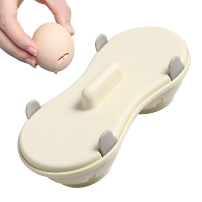 Double Layer Microwave Egg Cooker and Poached Egg Steamer - Beige