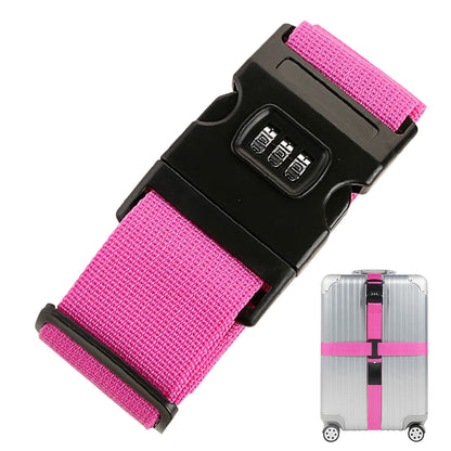 200cm Cross Packing Luggage Strap with Combination Lock - Rosy Red