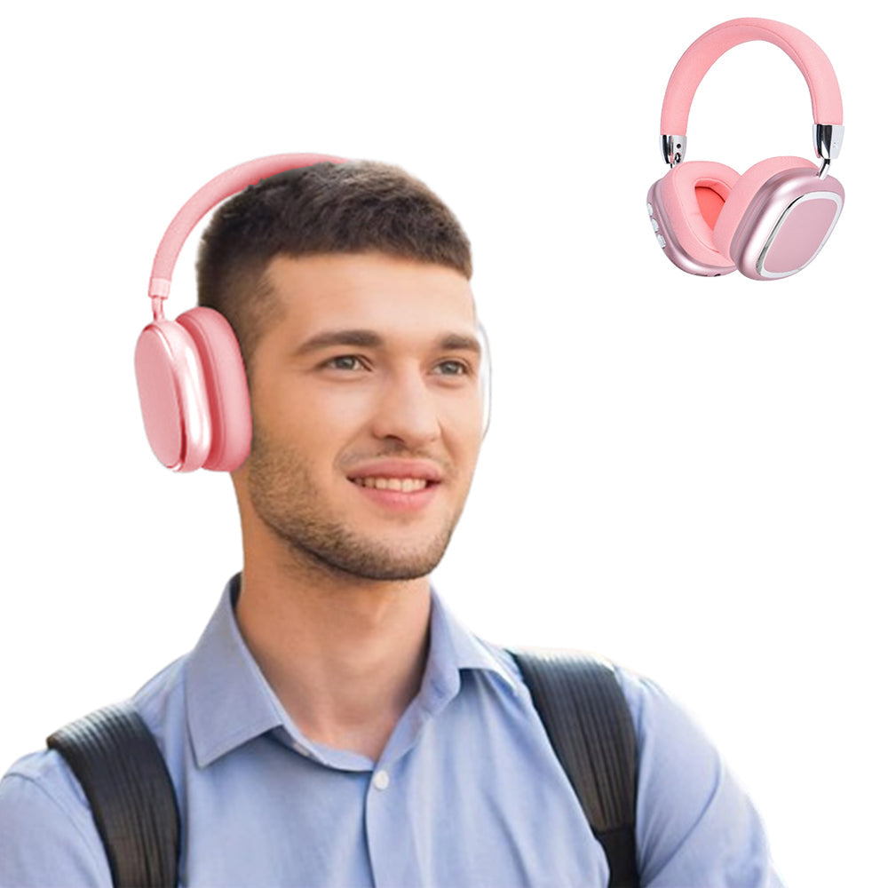 Bluetooth 5.3 Wireless Headphones Stereo Earphones Over Ear Headset Pink