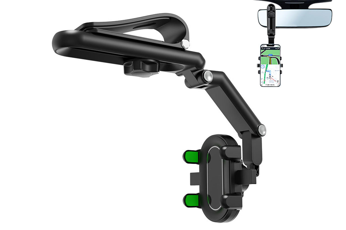 360 Rotating Car Phone Stand Multifunction Car Sun Visor Phone Holder -Green