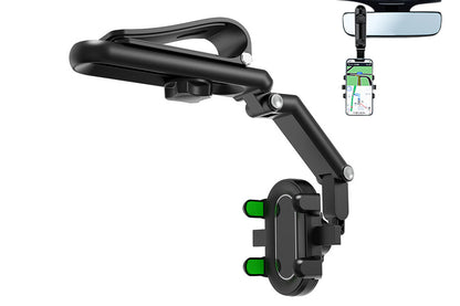 360 Rotating Car Phone Stand Multifunction Car Sun Visor Phone Holder -Green