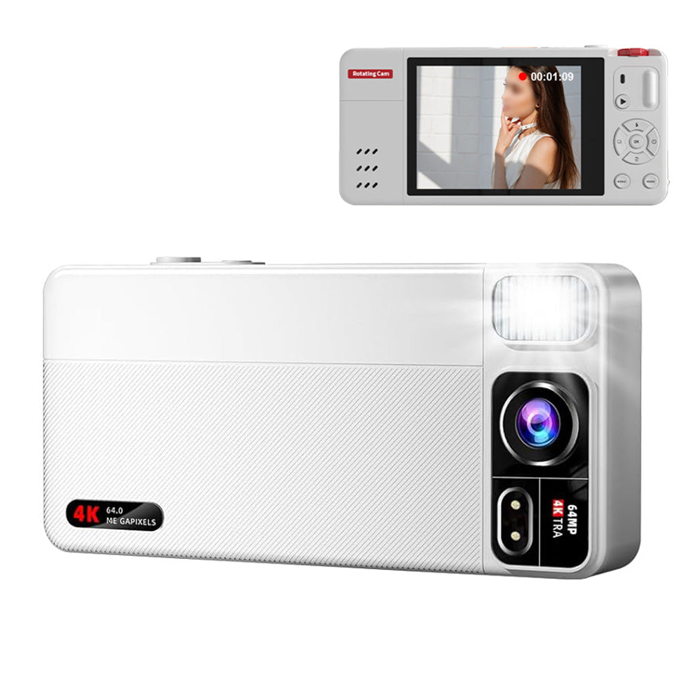 Digital Camera with 270 Degree Rotating Lens for Selfie Vlog -Black