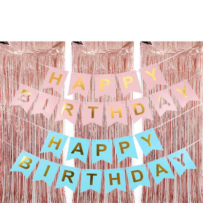 Set of 3Pcs 2M Fringe Curtain Backdrop Curtain Photo Booth Props Streamers Party Decorations Rose