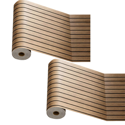 2 Pieces PVC Slat Wall Panel with Faux Engineered Wood Grain - Gold