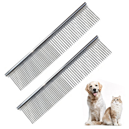 2 Piece Double Sided Stainless Steel Dematting Grooming Comb