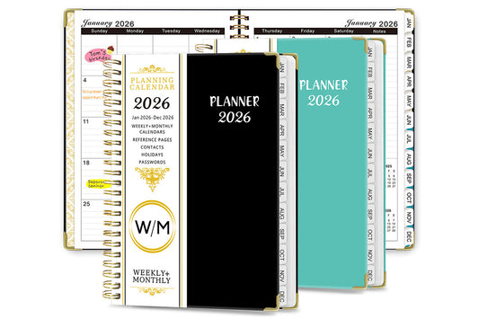 2026 Planner Weekly Monthly A5 Daily Organizer January to December Notebook -Purple and Cyan