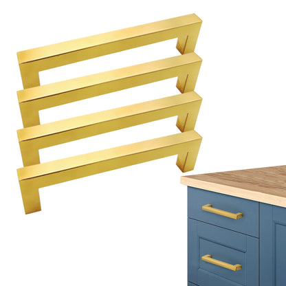 4 Pieces 12mm Square Stainless Steel Kitchen Cabinet - Gold