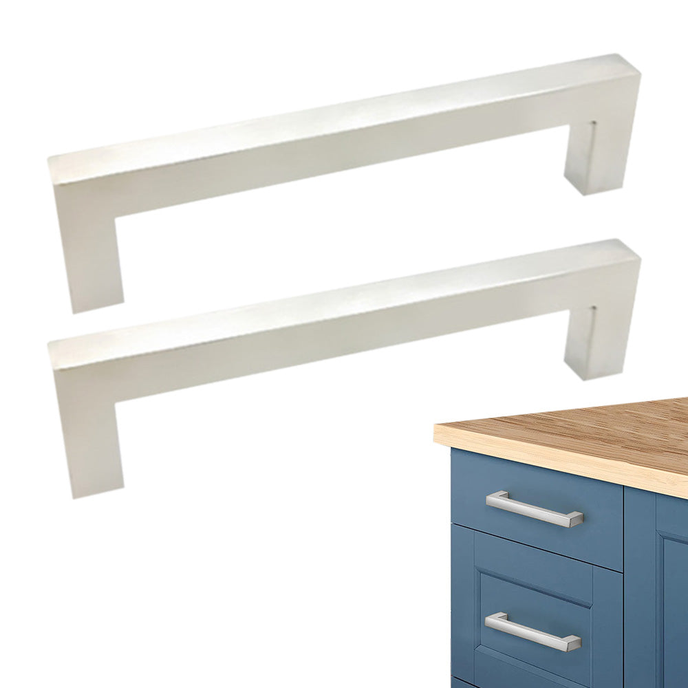 2 Pieces 12mm Square Stainless Steel Kitchen Cabinet - Silver