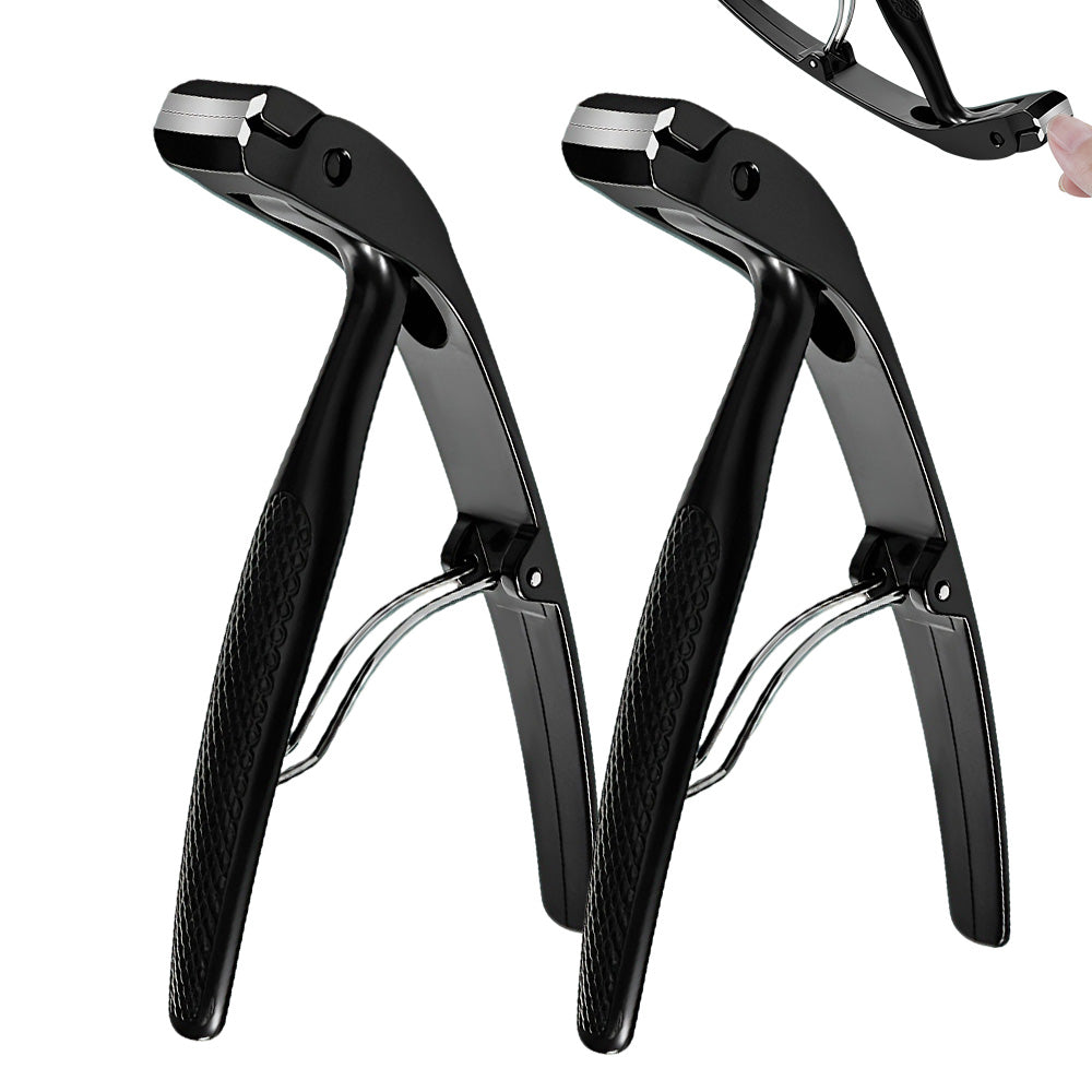 2 Pieces Long Handled Curved Head Toe Nail Clipper - Black