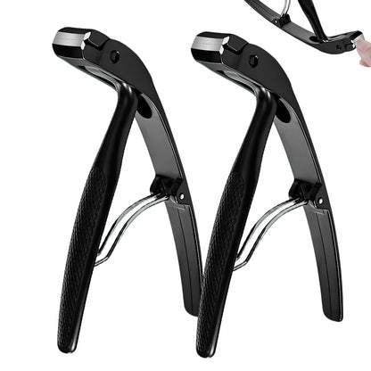 2 Pieces Long Handled Curved Head Toe Nail Clipper - Black