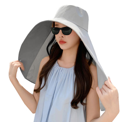 Sun Hats Wide Brim Fishing Hat UV Protection Bucket Hats Grey