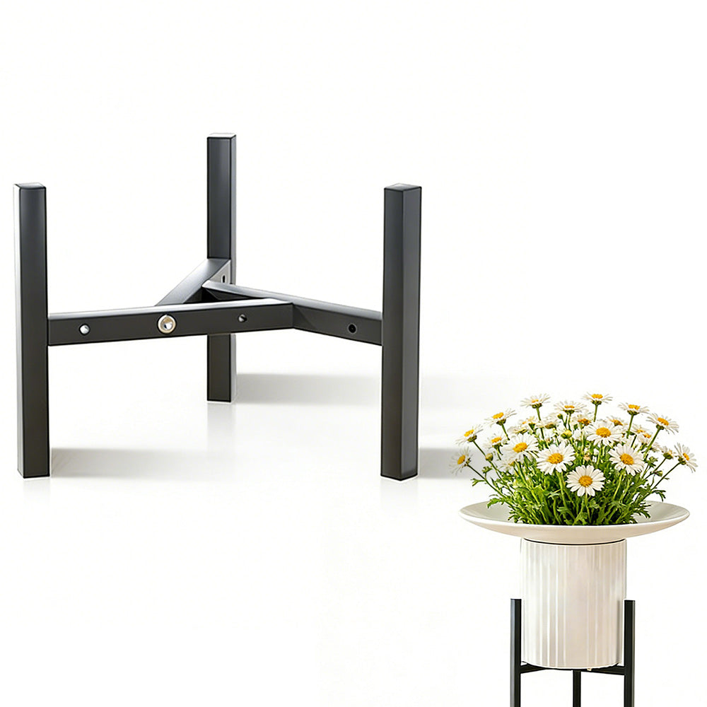 Plant Stand Indoor Adjustable Metal Heavy Duty Plant Stands Fits 23-32cm Pots-Black