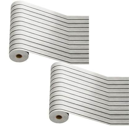 2 Pieces PVC Slat Wall Panel with Faux Engineered Wood Grain - Silver