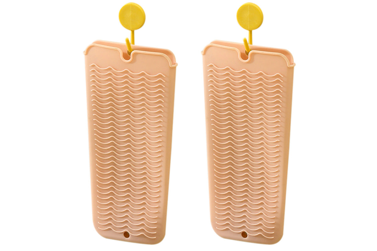 4 Pack Heat Resistant Silicone Pouch for Hair Styling Tools-Nude