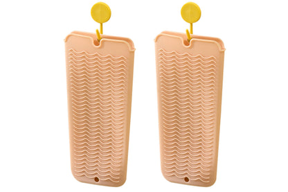 4 Pack Heat Resistant Silicone Pouch for Hair Styling Tools-Nude