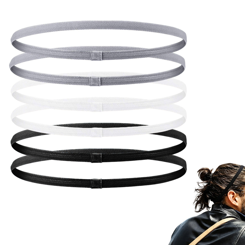 6 Piece Elastic Sports Headbands for Running Fitness