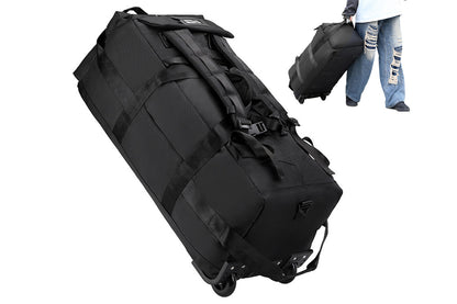 90 L Foldable Oxford Rolling Duffle Travel Bag with 3 Carry Modes