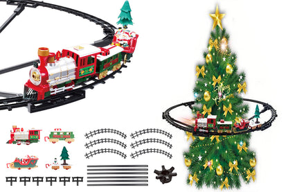 Hanging Christmas Train Toy Set with Lights Music and Track for Little Ones