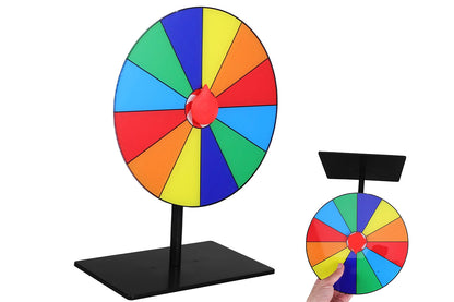 12-Slot 20cm Lucky Prize Wheel Tabletop Spin Game for Party Events and Raffles