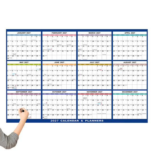 2027 Double Sided Dry Erase Wall Planner Calendar