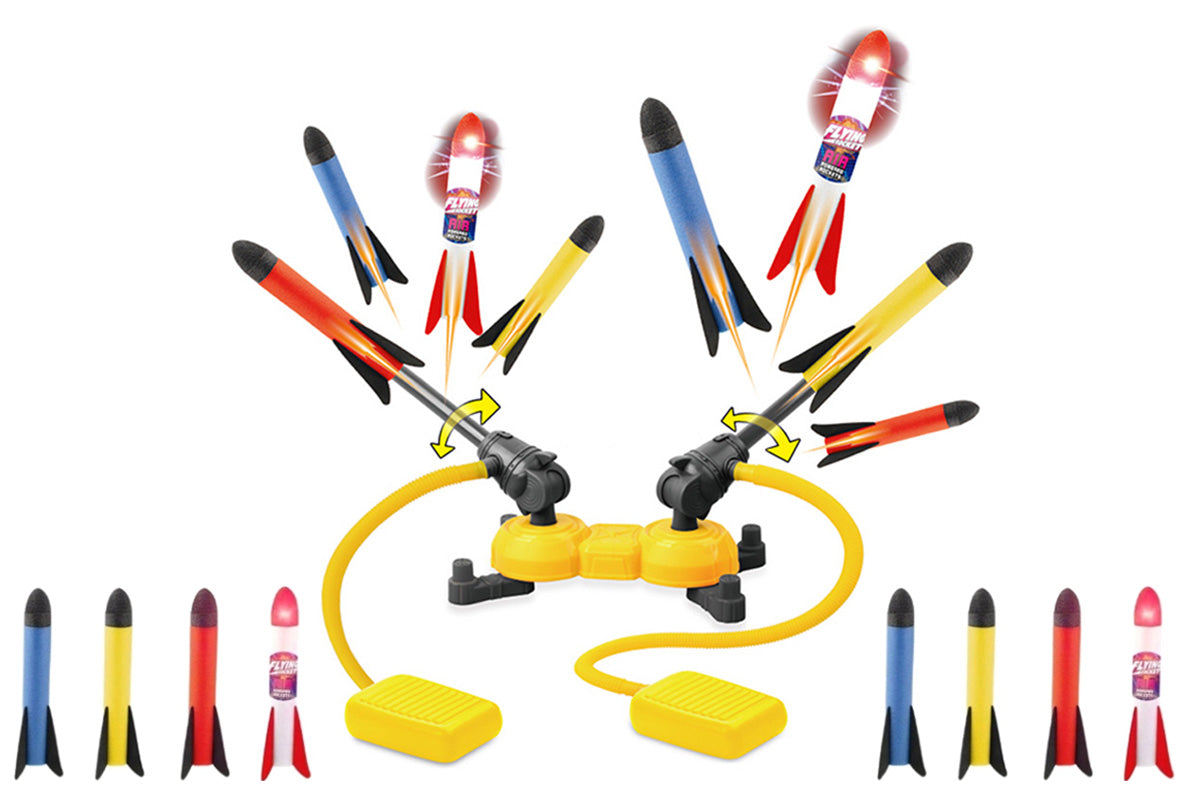 Dueling Rocket Launcher Toys With 8 Rockets Foam Blaster Toy Set For  Little Ones