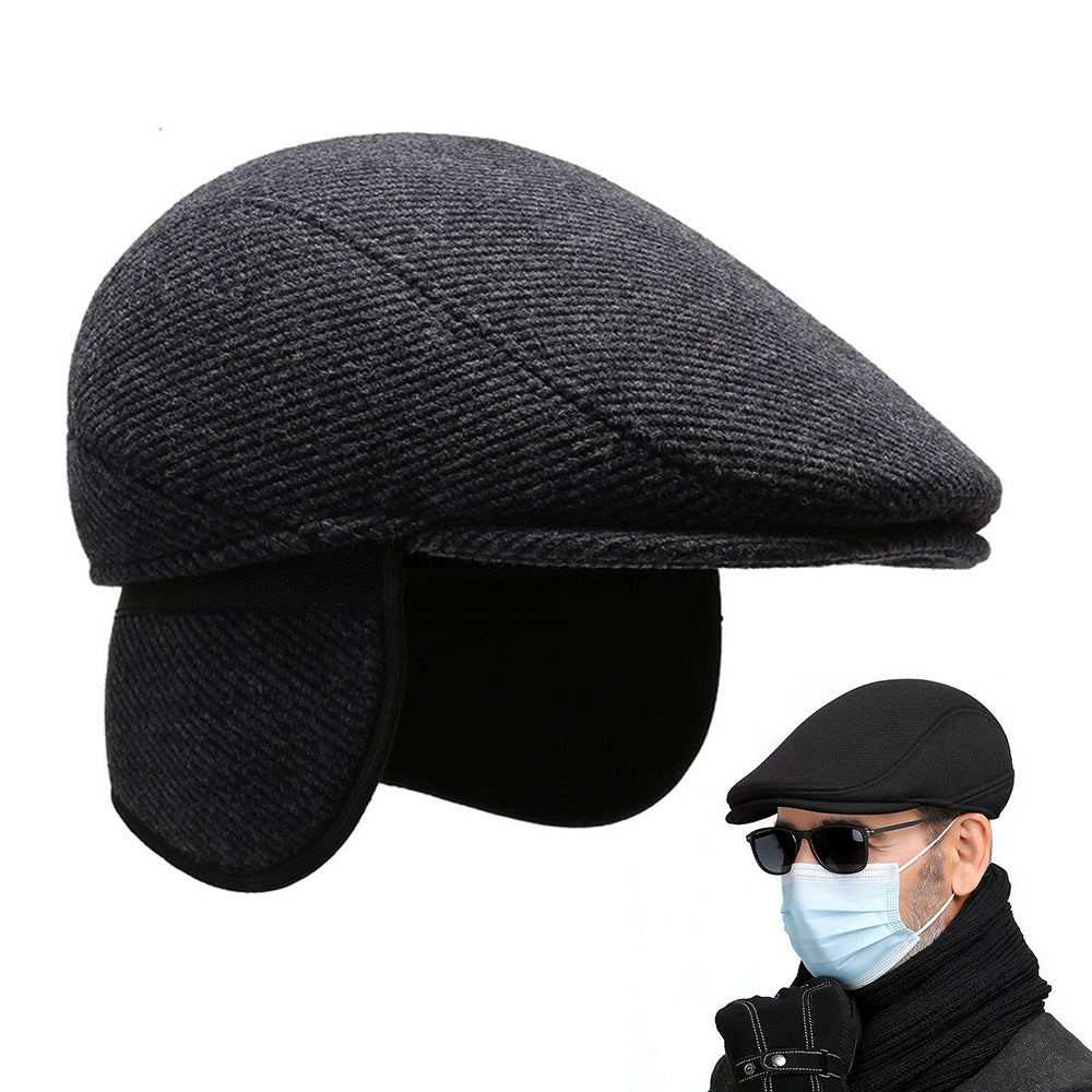 Men¡¯s Woolen Hat Flat Cap Retro Fashion Cap Golf Driving Beret Hat