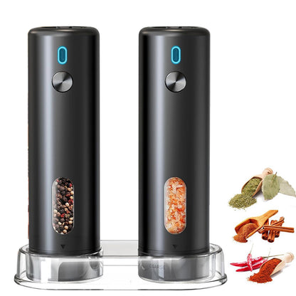 2 Piece Rechargeable Electric Salt Pepper Grinders