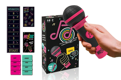 Karaoke Microphone Party Game Card Set Family Board Game for Adults