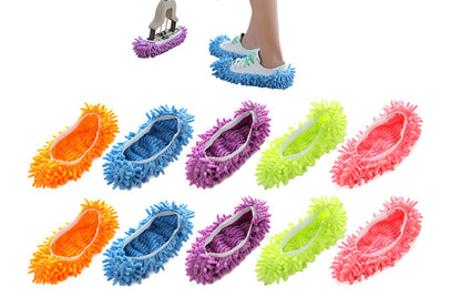 5 Pairs Mop Slipper Shoe Covers Floor Cleaning Foot Socks Washable Reusable
