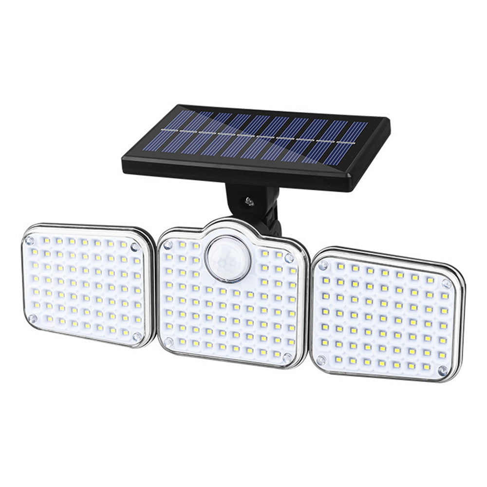 3 Head 321 LED Solar Motion Sensor Garden Wall Protective Flood Light