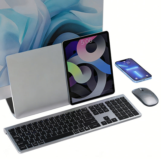 2.4GHz Bluetooth Wireless Keyboard And Mouse Combo For Computer Laptop PC -Dark Grey