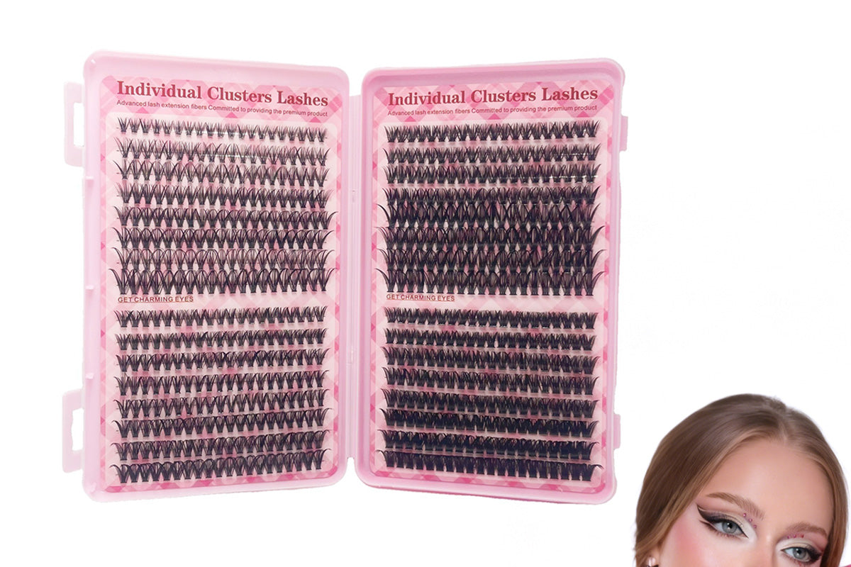 640Pcs Lash Clusters Kit Eyelashes Clusters Kit D Curl Fluffy Wispy False Eyelashes