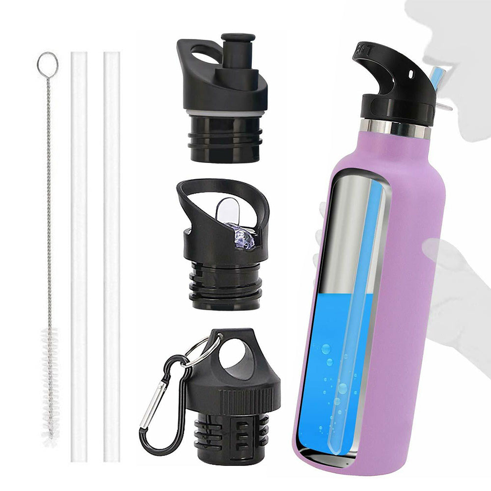 3 Piece Straw Lids for Hydro Flask Standard Mouth with Straws and Brush