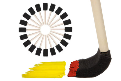 20Pcs 1 Inch Sponge Paint Brush Set Wood Handle Craft Touch Up Stain Brush