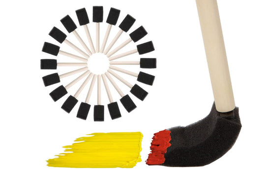 20Pcs 1 Inch Sponge Paint Brush Set Wood Handle Craft Touch Up Stain Brush