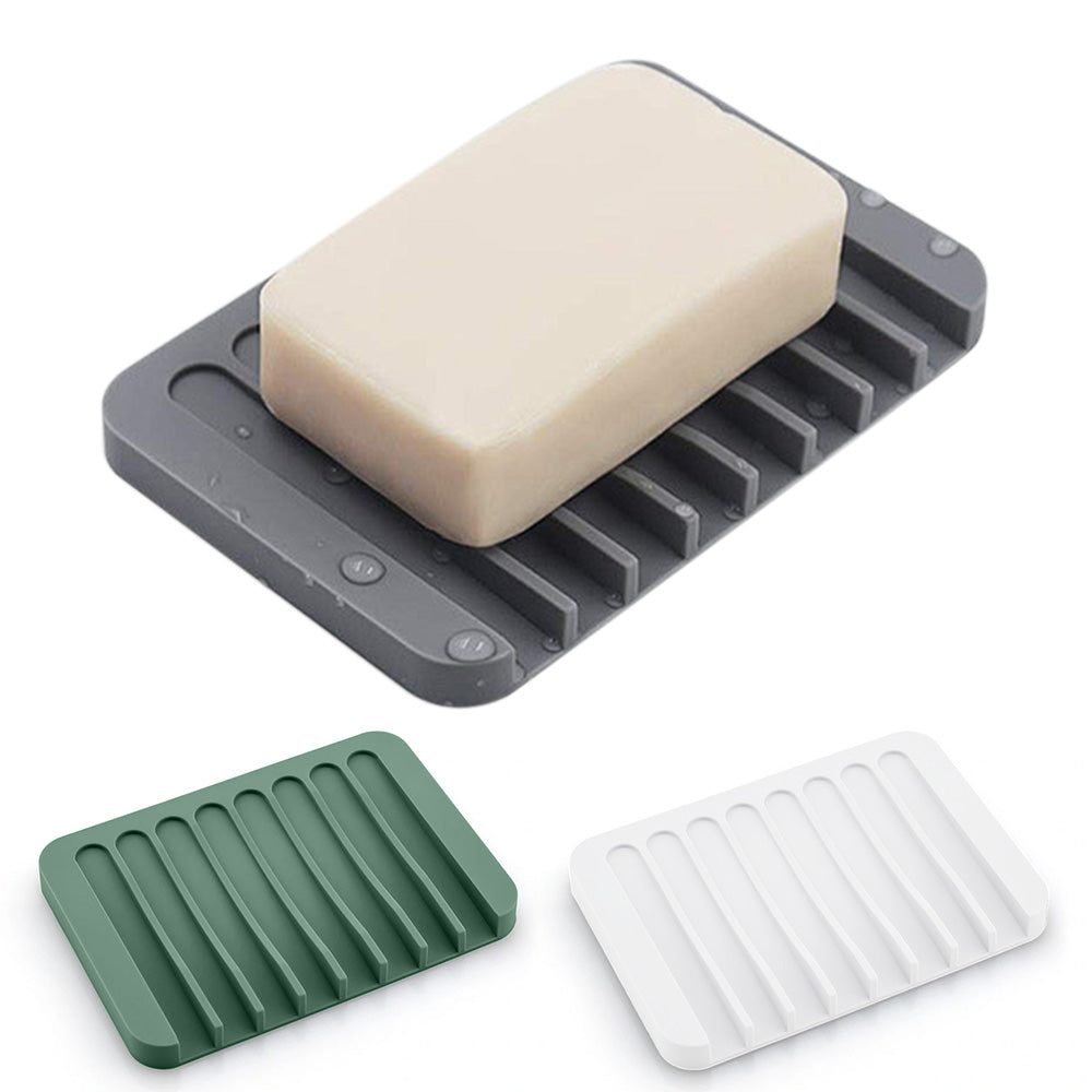 Self Draining Soap Dishes Silicone Soap Dish Bar Soap Holder Waterfall Drainer