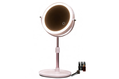 Adjustable Height Dual-Sided LED Makeup Mirror with 3 Color Lighting