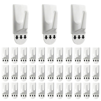 36 Pack Removable No Drill Adhesive Square Wall Hooks