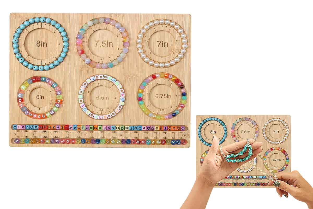 Compact Beading Mat Wood Bead Board for DIY Craft Jewelry Making Beading Tray