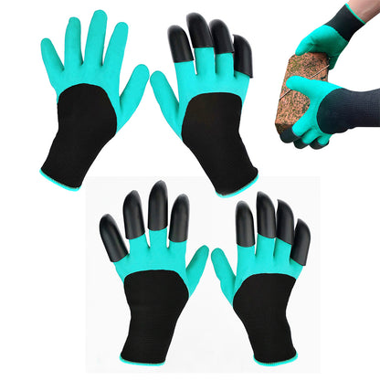 2 Pairs Waterproof Gardening Gloves with ABS Claws