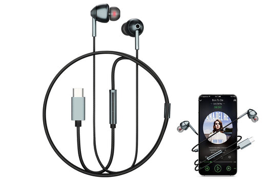 HIFI Bass Stereo Wired Earbuds Headset In-Ear Earphone Type-C Headphone