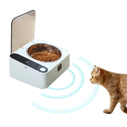 Automatic Stainless Steel Cat Food Bowl with Sensing Lid