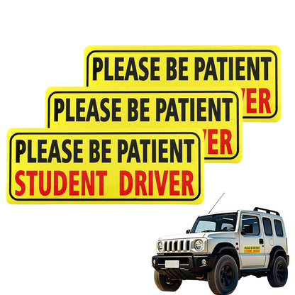 3Pcs Student Driver Car Signs Please Be Patient Bumper Sticker Decal for New Drivers